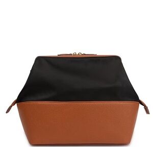 Southern Living Canvas Cosmetic Case in Brown and Tan